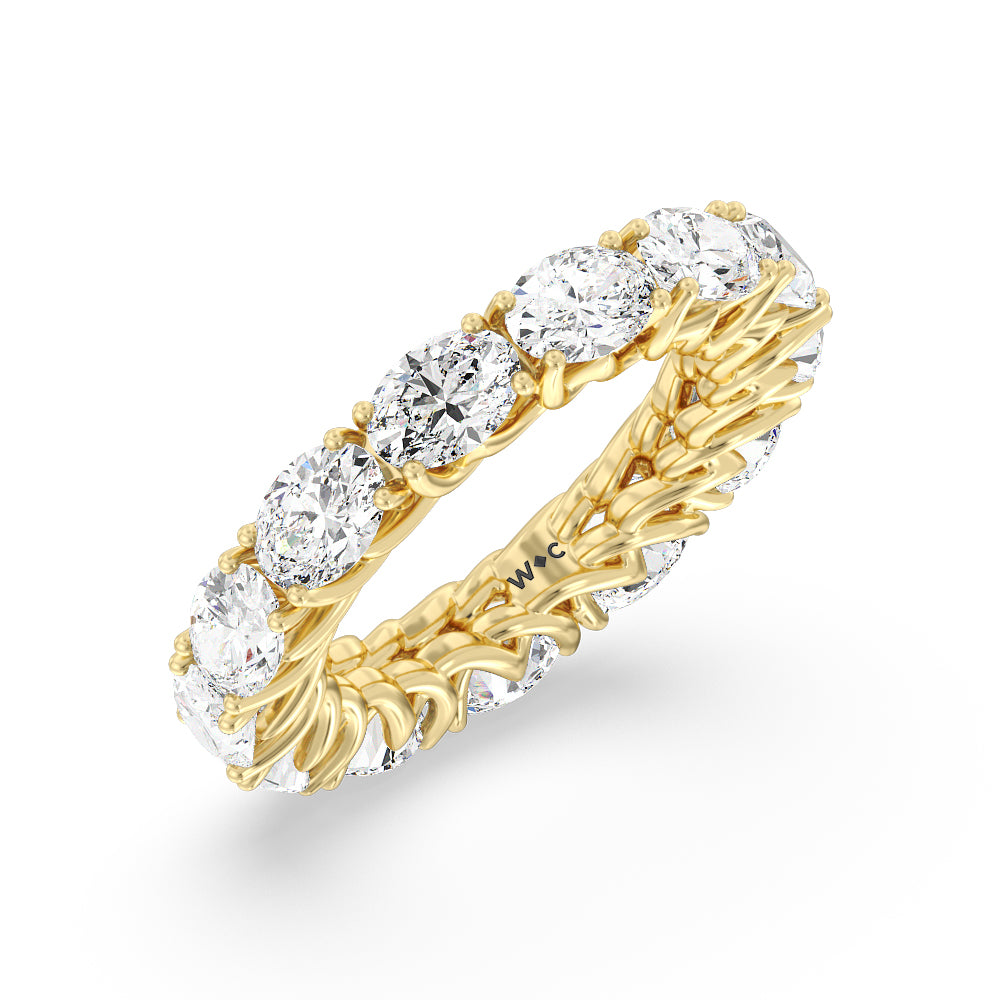 East-West Oval Trellis Eternity Ring with 18KT Yellow Gold / Natural / 6 1/2 Cut Diamond in 14KT Yellow Gold / Natural / 6 1/2 view 3
