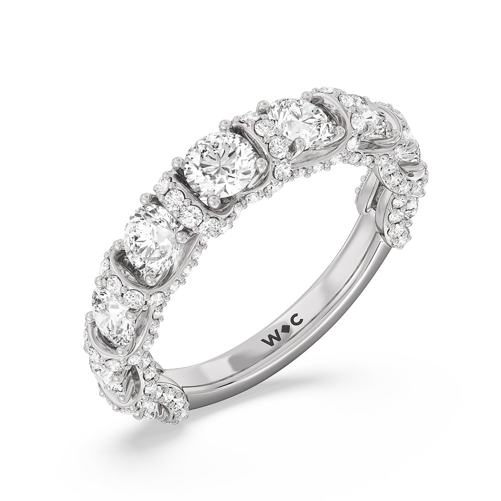 The Crown Anniversary Ring with Platinum / Natural / 2 1/2 Cut Diamond in 14KT Platinum / Natural / 2 1/2 view 4
