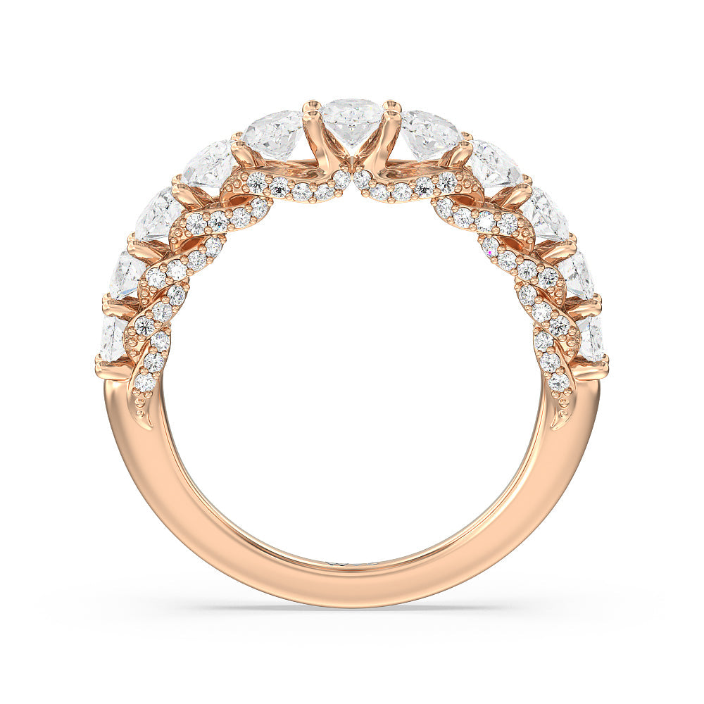 The Regal Anniversary Ring with 18KT Rose Gold / Natural / 2 5/8 Cut Diamond in 14KT Rose Gold / Natural / 2 5/8 view 2
