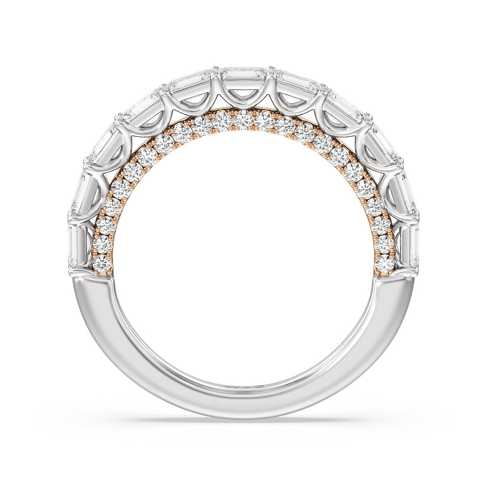 The Radio City Anniversary Ring with 18KT White & Rose Gold / Natural / 2 1/5 Cut Diamond in 14KT White & Rose Gold / Natural / 2 1/5 view 2
