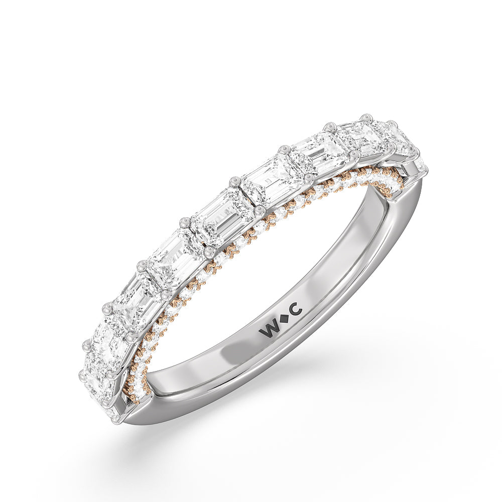 The Radio City Anniversary Ring with 18KT White & Rose Gold / Natural / 2 1/5 Cut Diamond in 14KT White & Rose Gold / Natural / 2 1/5 view 3
