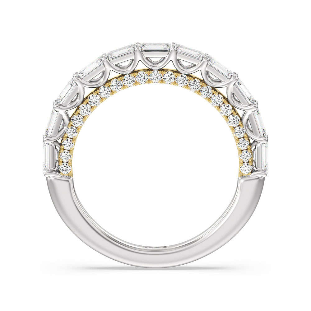 The Radio City Anniversary Ring with 18KT White & Yellow Gold / Natural / 2 1/5 Cut Diamond in 14KT White & Yellow Gold / Natural / 2 1/5 view 2
