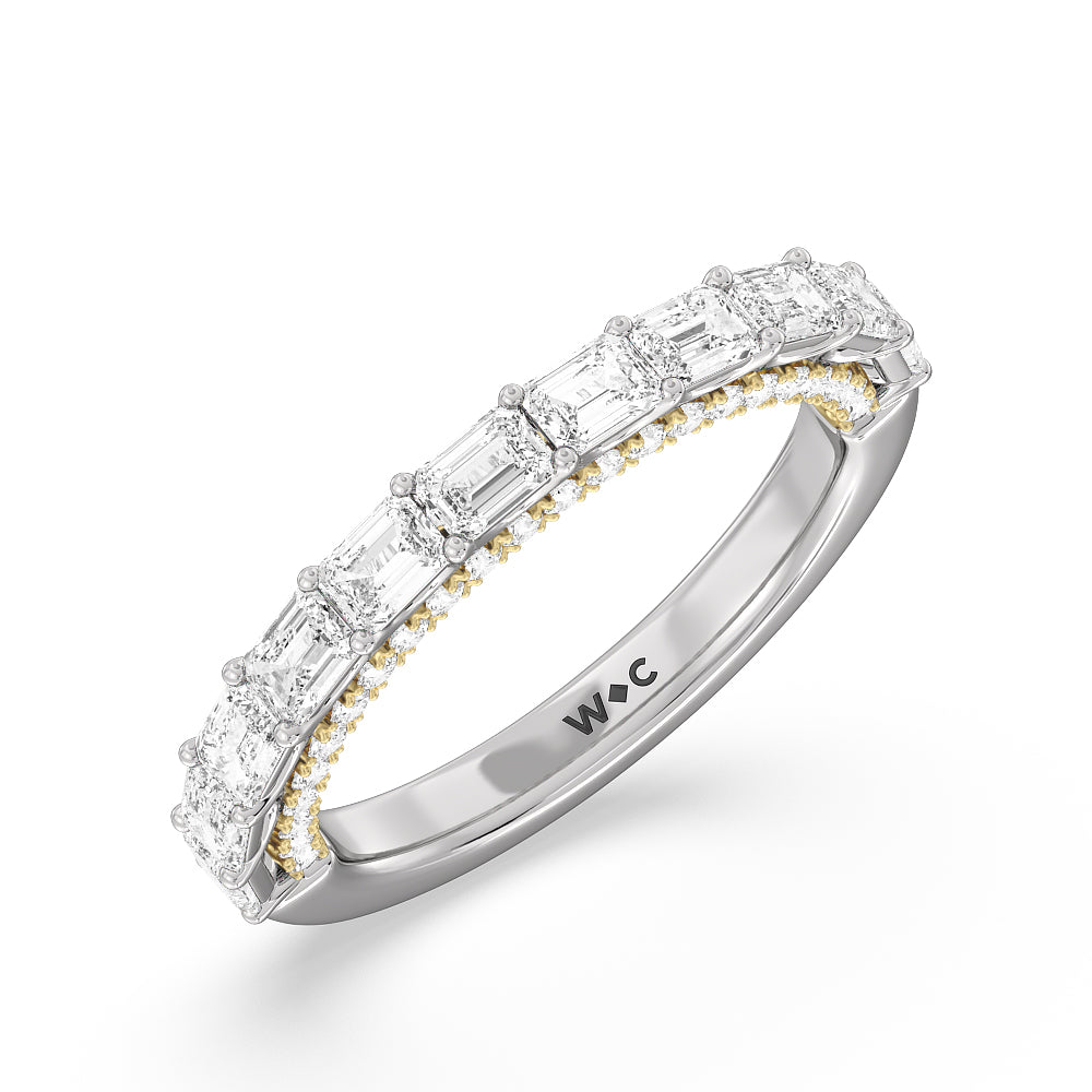 The Radio City Anniversary Ring with 18KT White & Yellow Gold / Natural / 2 1/5 Cut Diamond in 14KT White & Yellow Gold / Natural / 2 1/5 view 3
