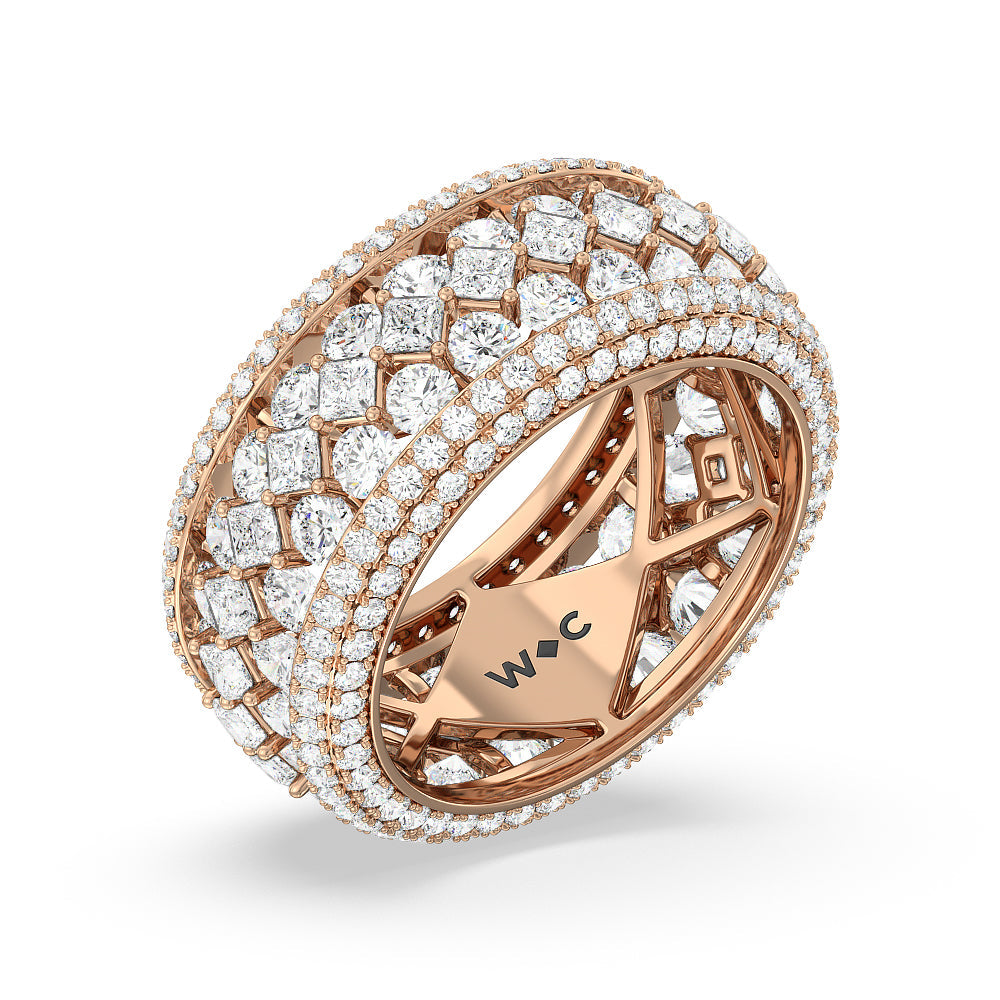 The Fashion Eternity Ring with 18KT Rose Gold / Natural / 6 Cut Diamond in 14KT Rose Gold / Natural / 6 view 3
