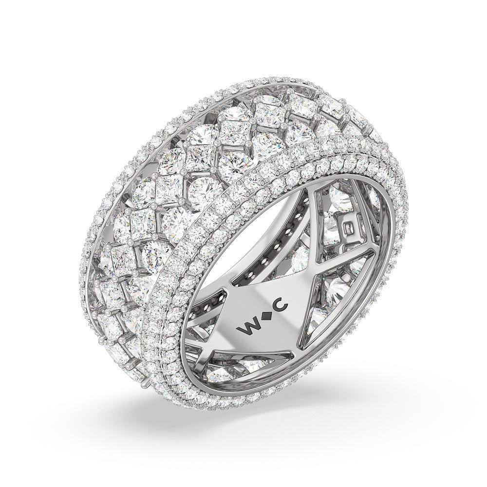 The Fashion Eternity Ring with Platinum / Natural / 6 Cut Diamond in 14KT Platinum / Natural / 6 view 3
