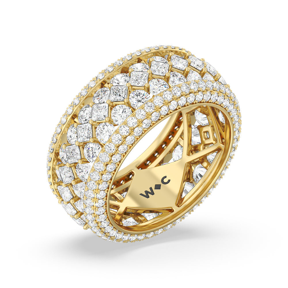 The Fashion Eternity Ring with 18KT Yellow Gold / Natural / 6 Cut Diamond in 14KT Yellow Gold / Natural / 6 view 3
