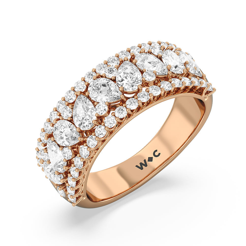 The Sullivan Anniversary Ring with 18KT Rose Gold / Natural / 2 1/4 Cut Diamond in 14KT Rose Gold / Natural / 2 1/4 view 3
