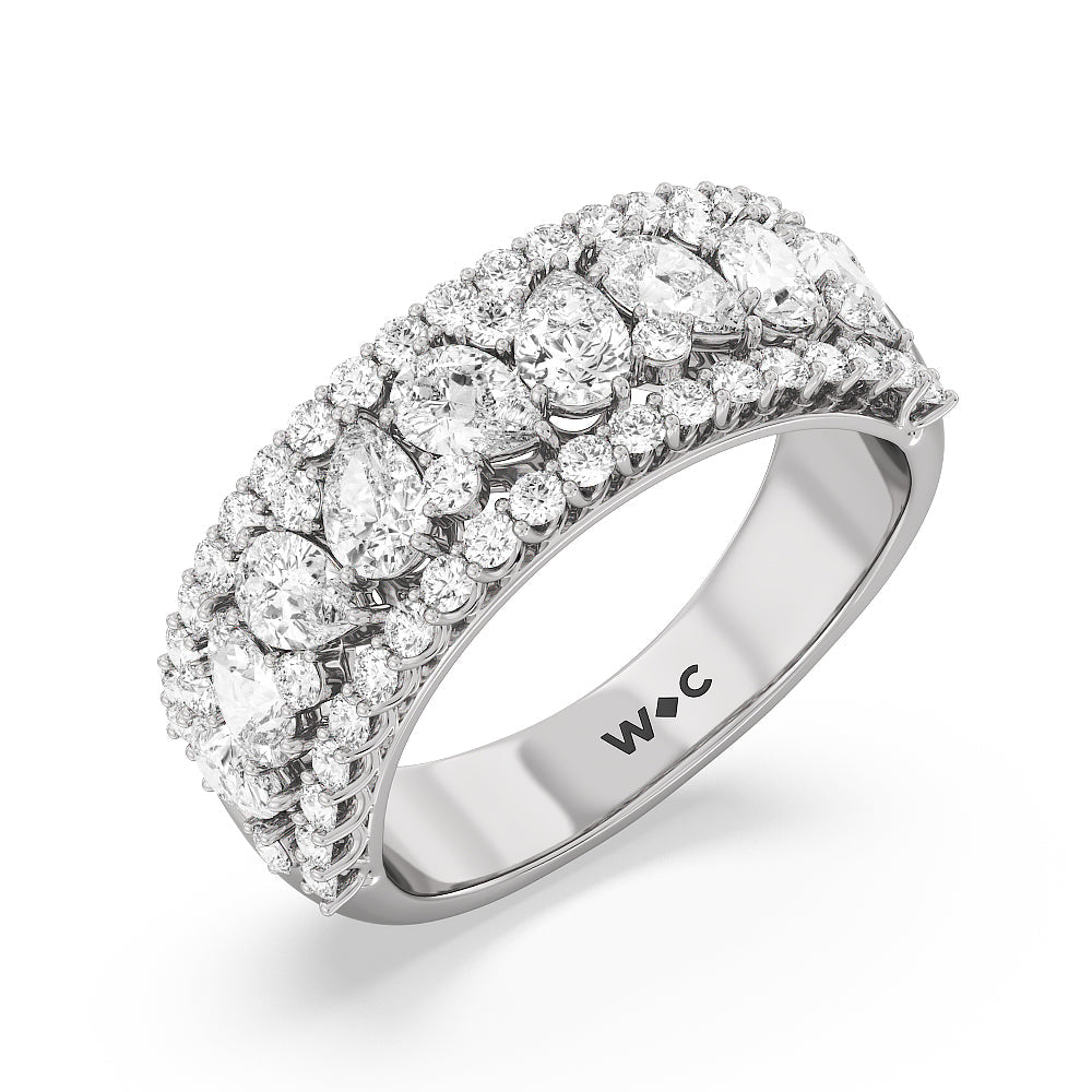 The Sullivan Anniversary Ring with Platinum / Natural / 2 1/4 Cut Diamond in 14KT Platinum / Natural / 2 1/4 view 3
