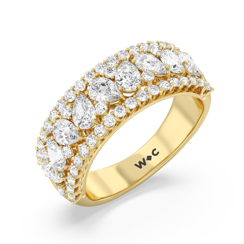 The Sullivan Anniversary Ring with 18KT Yellow Gold / Natural / 2 1/4 Cut Diamond in 14KT Yellow Gold / Natural / 2 1/4 view 3
