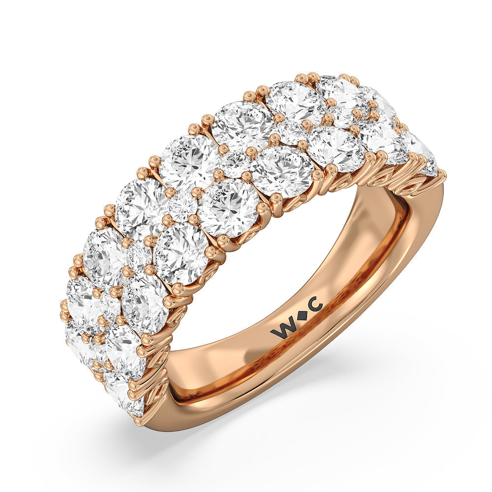 The High Line Anniversary Ring with 18KT Rose Gold / Natural / 2 Cut Diamond in 14KT Rose Gold / Natural / 2 view 3

