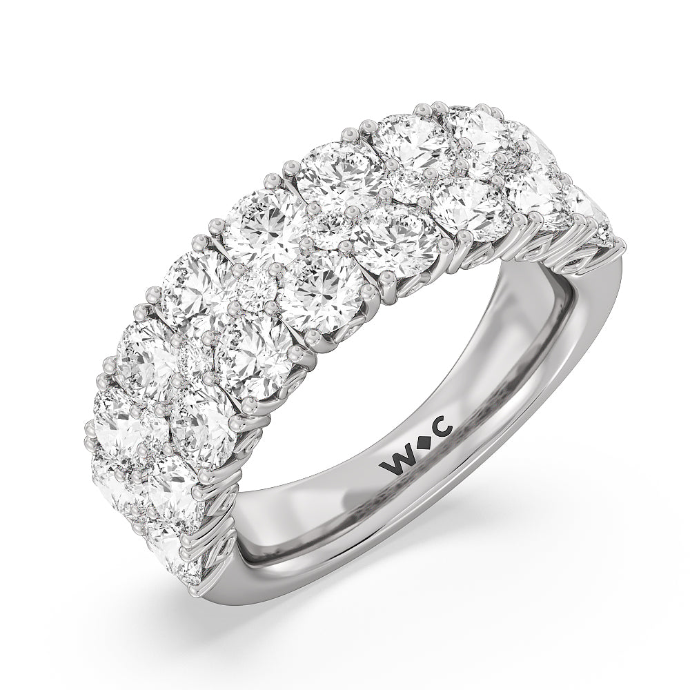 The High Line Anniversary Ring with Platinum / Natural / 2 Cut Diamond in 14KT Platinum / Natural / 2 view 3

