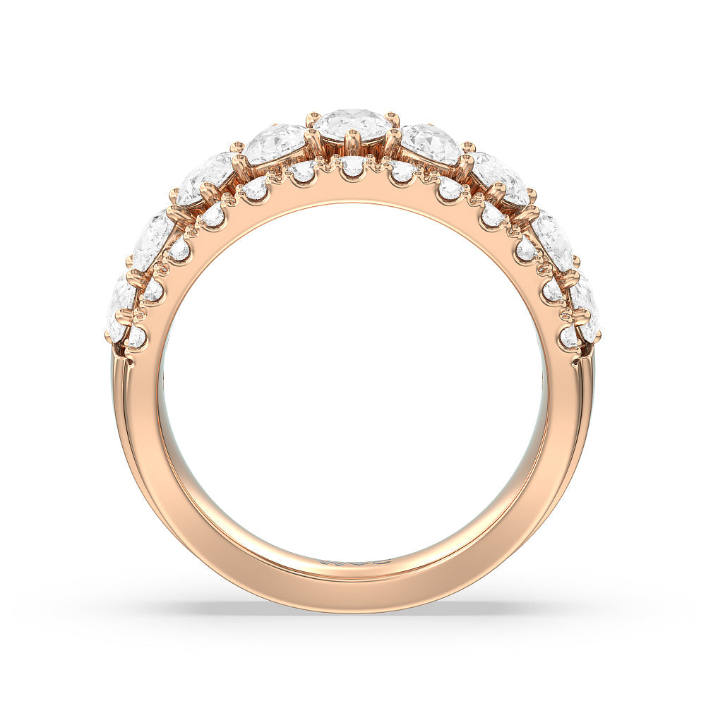 The Crosby Anniversary Ring with 18KT Rose Gold / Natural / 3 1/4 Cut Diamond in 14KT Rose Gold / Natural / 3 1/4 view 2
