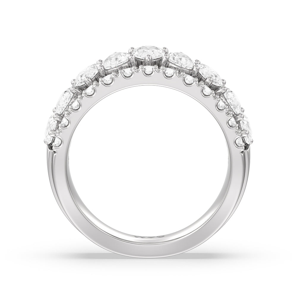The Crosby Anniversary Ring with Platinum / Natural / 3 1/4 Cut Diamond in 14KT Platinum / Natural / 3 1/4 view 2
