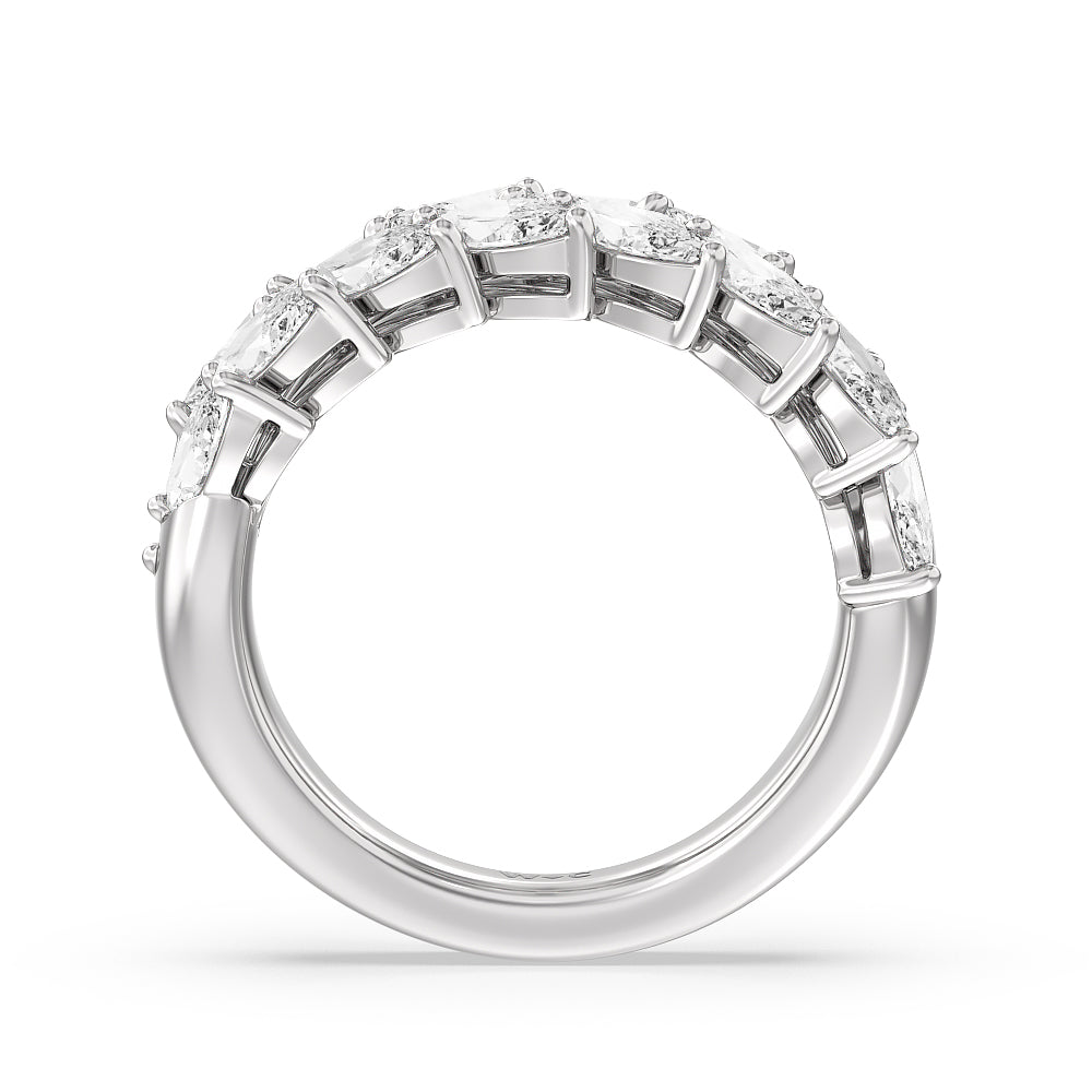 The Edge Anniversary Ring with Platinum / Natural / 3 1/5 Cut Diamond in 14KT Platinum / Natural / 3 1/5 view 2
