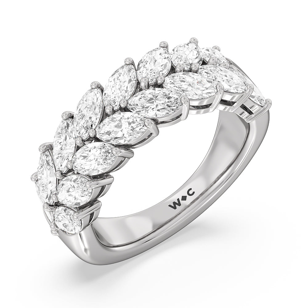 The Edge Anniversary Ring with Platinum / Natural / 3 1/5 Cut Diamond in 14KT Platinum / Natural / 3 1/5 view 3
