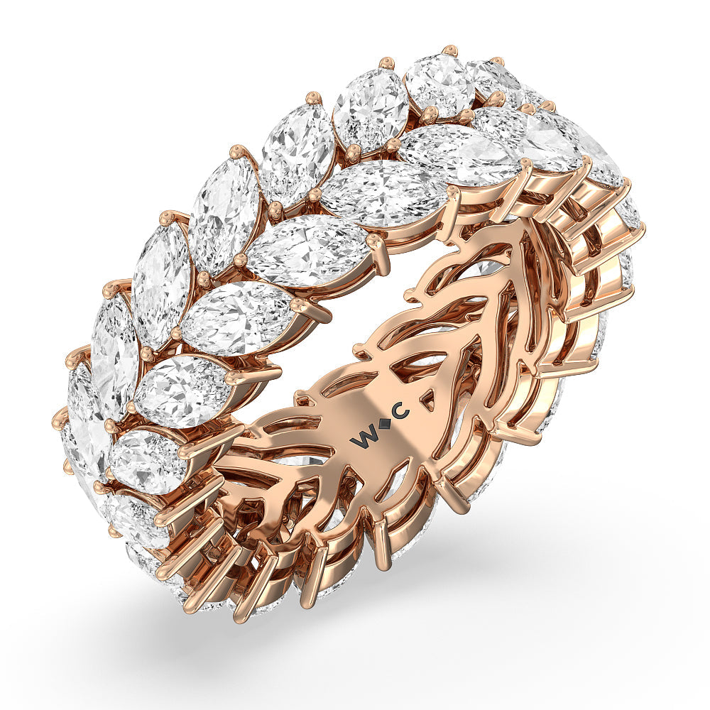 The Seagram Eternity Ring with 18KT Rose Gold / Natural / 7 1/5 Cut Diamond in 14KT Rose Gold / Natural / 7 1/5 view 3
