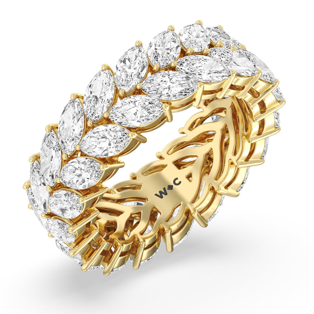 The Seagram Eternity Ring with 18KT Yellow Gold / Natural / 7 1/5 Cut Diamond in 14KT Yellow Gold / Natural / 7 1/5 view 3
