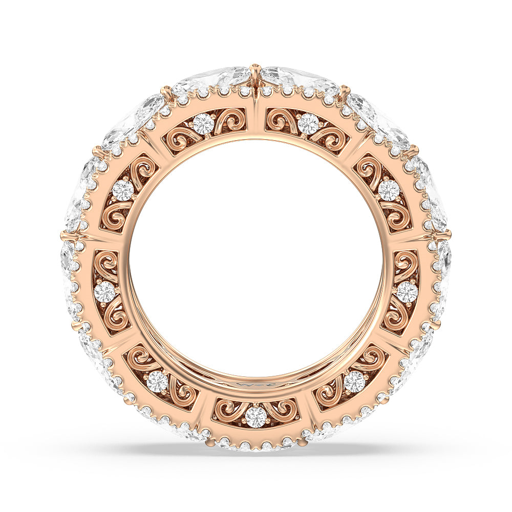 The Dakota Eternity Ring with 18KT Rose Gold / Natural / 4 1/4 Cut Diamond in 14KT Rose Gold / Natural / 4 1/4 view 2
