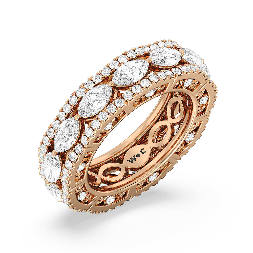 The Dakota Eternity Ring with 18KT Rose Gold / Natural / 4 1/4 Cut Diamond in 14KT Rose Gold / Natural / 4 1/4 view 3
