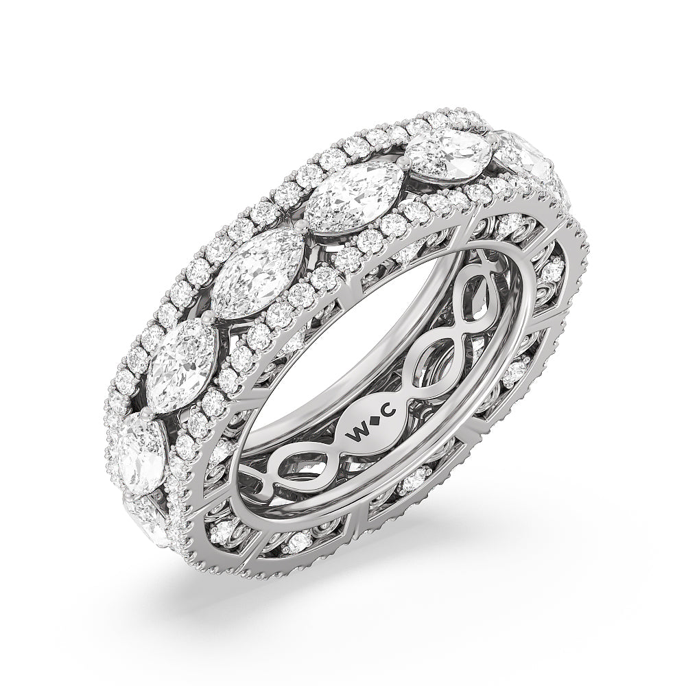 The Dakota Eternity Ring with Platinum / Natural / 4 1/4 Cut Diamond in 14KT Platinum / Natural / 4 1/4 view 3
