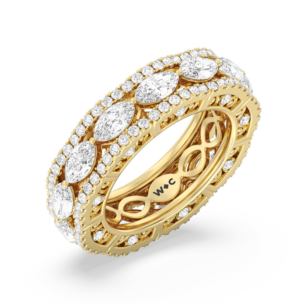 The Dakota Eternity Ring with 18KT Yellow Gold / Natural / 4 1/4 Cut Diamond in 14KT Yellow Gold / Natural / 4 1/4 view 3
