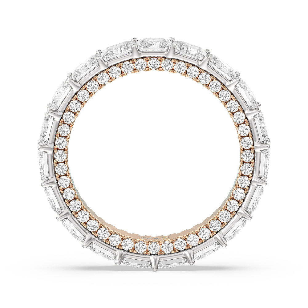 The Prospect Park Eternity Ring with 18KT White & Rose Gold / Natural / 6 9/10 Cut Diamond in 14KT White & Rose Gold / Natural / 6 9/10 view 2
