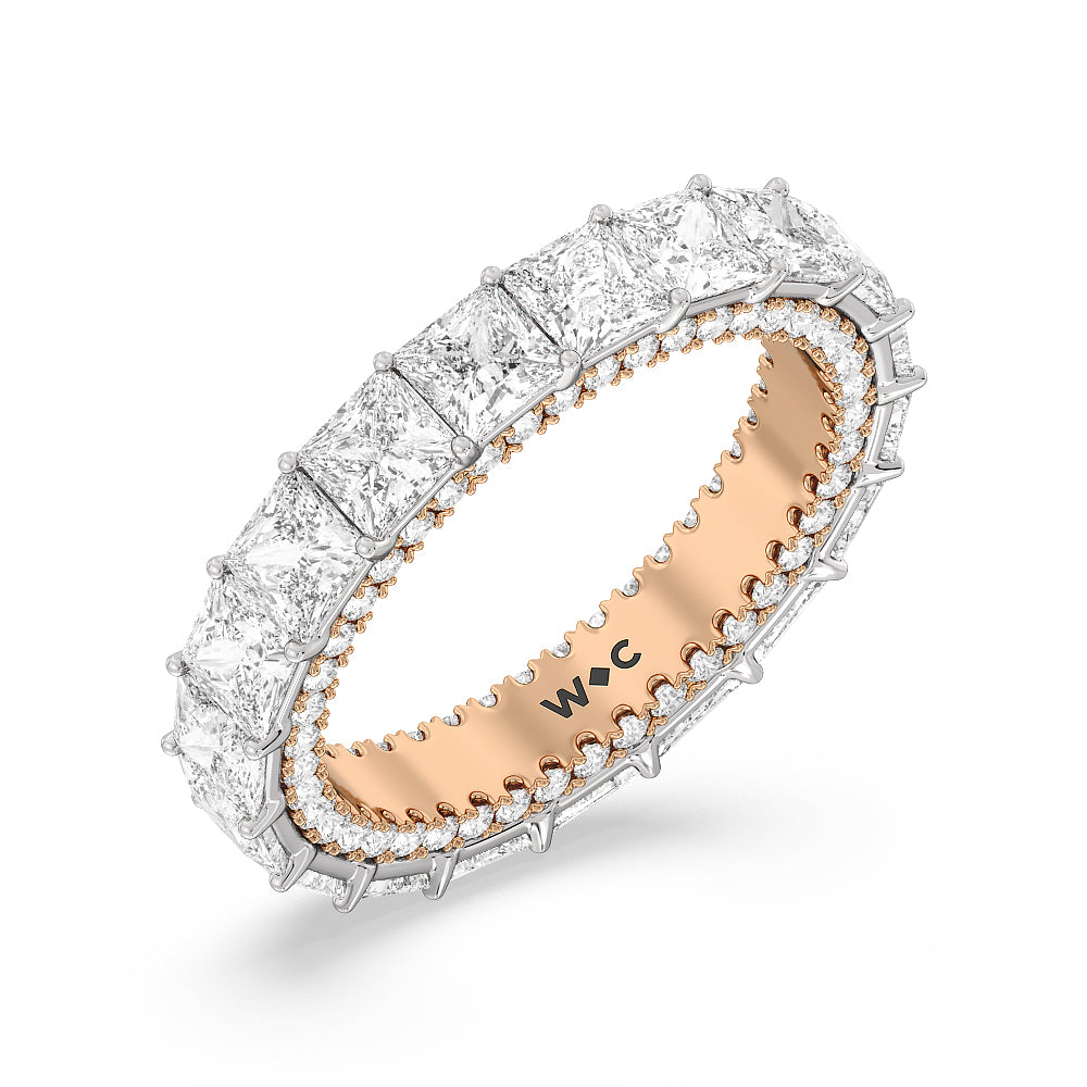 The Prospect Park Eternity Ring with 18KT White & Rose Gold / Natural / 6 9/10 Cut Diamond in 14KT White & Rose Gold / Natural / 6 9/10 view 3

