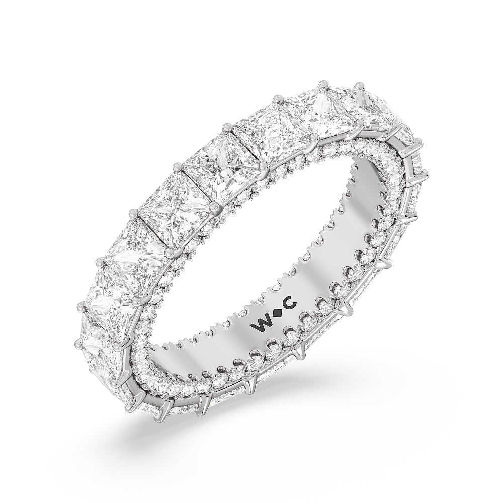 The Prospect Park Eternity Ring with Platinum / Natural / 6 9/10 Cut Diamond in 14KT Platinum / Natural / 6 9/10 view 3
