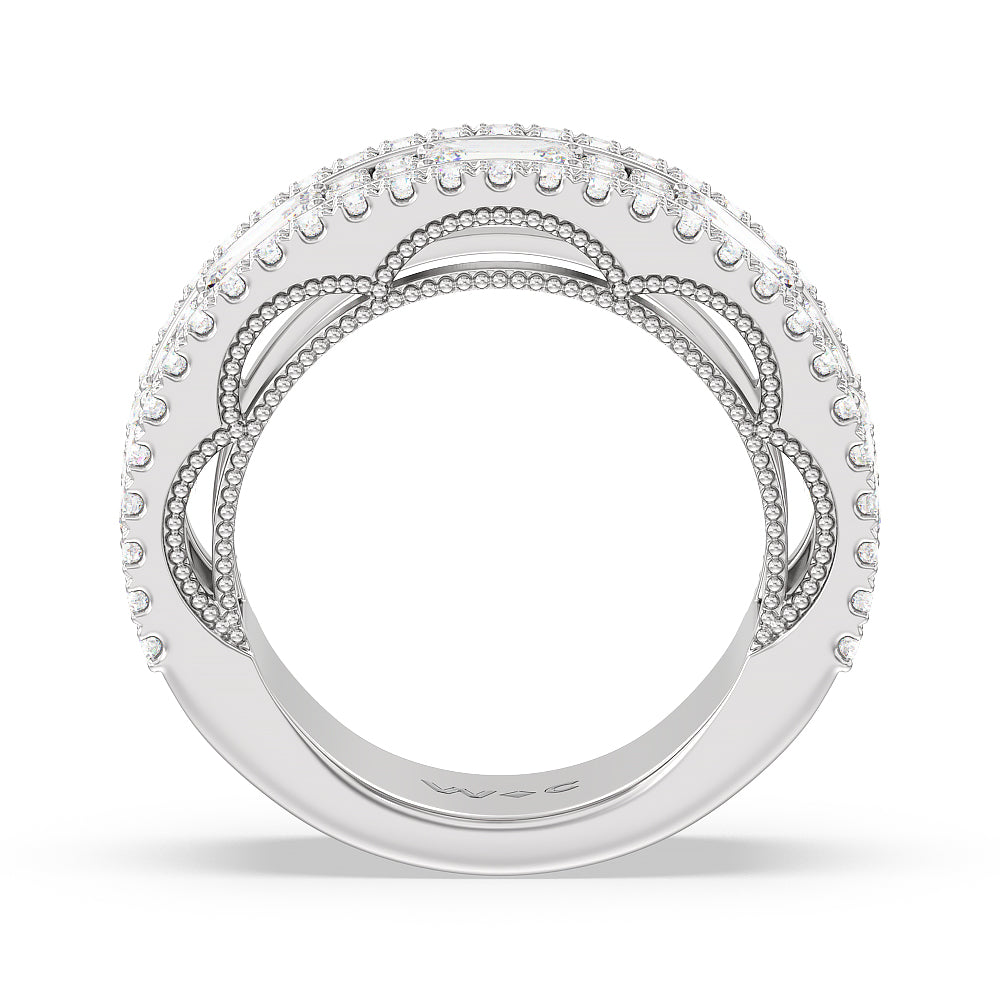The Beacon Anniversary Ring with Platinum / Natural / 3 Cut Diamond in 14KT Platinum / Natural / 3 view 2
