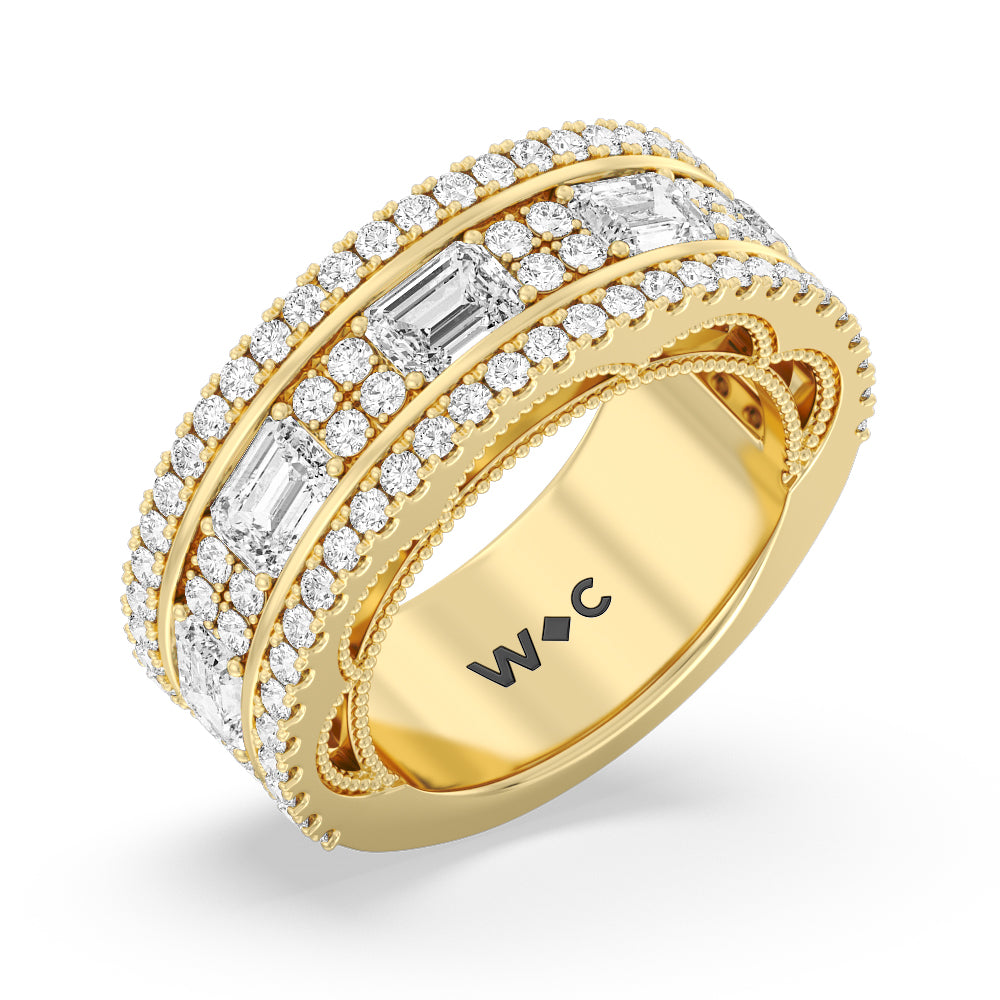The Beacon Anniversary Ring with 18KT Yellow Gold / Natural / 3 Cut Diamond in 14KT Yellow Gold / Natural / 3 view 3
