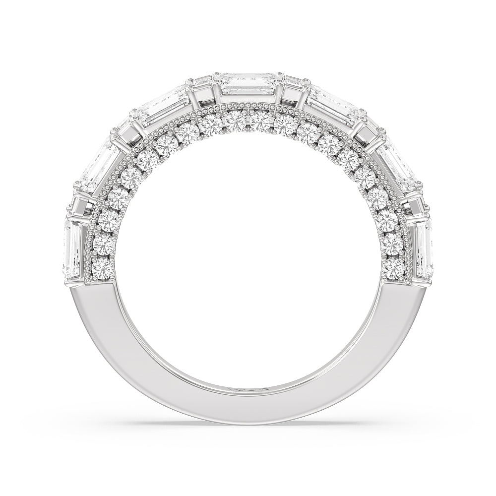 The Spring Anniversary Ring with Platinum / Natural / 3 Cut Diamond in 14KT Platinum / Natural / 3 view 2
