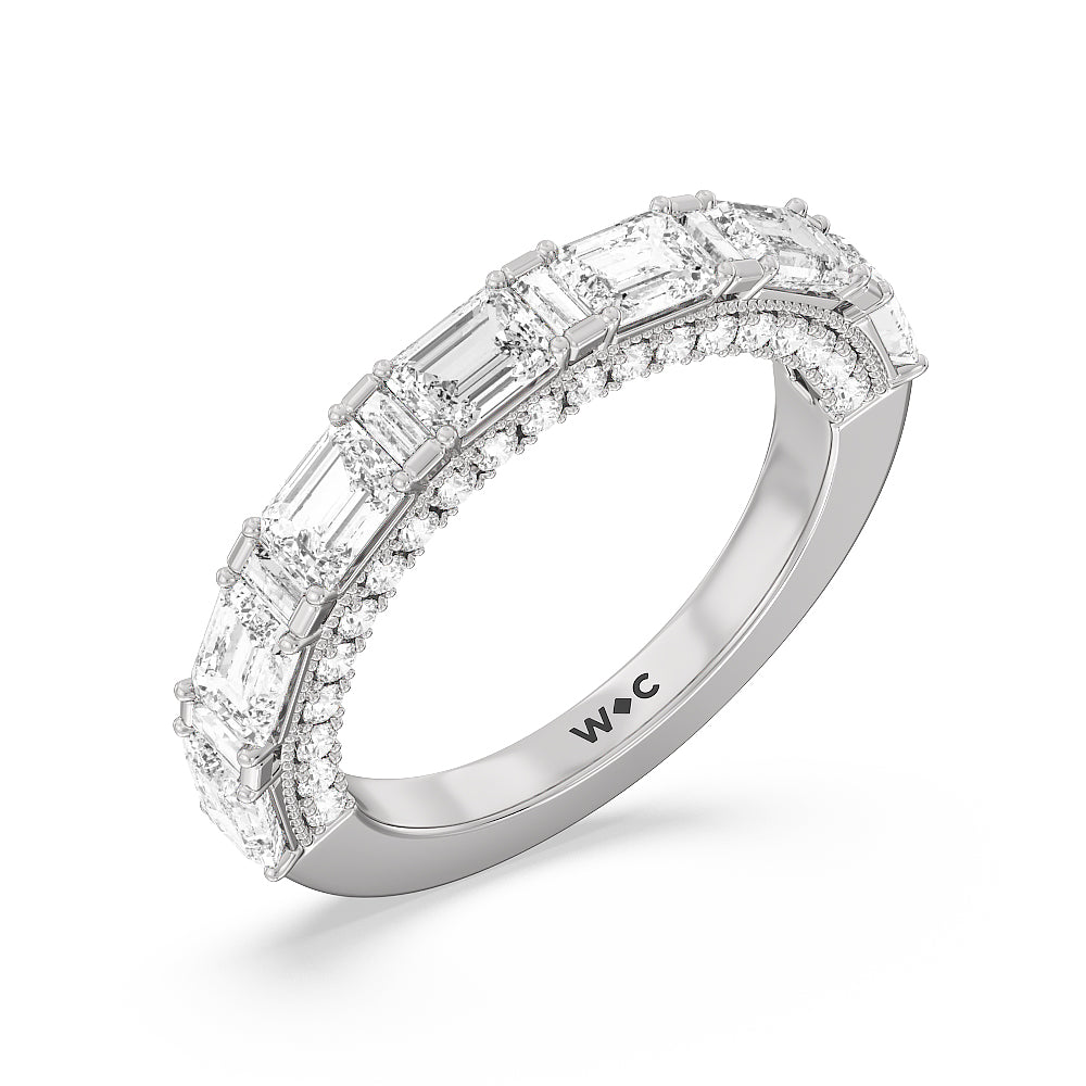 The Spring Anniversary Ring with Platinum / Natural / 3 Cut Diamond in 14KT Platinum / Natural / 3 view 3
