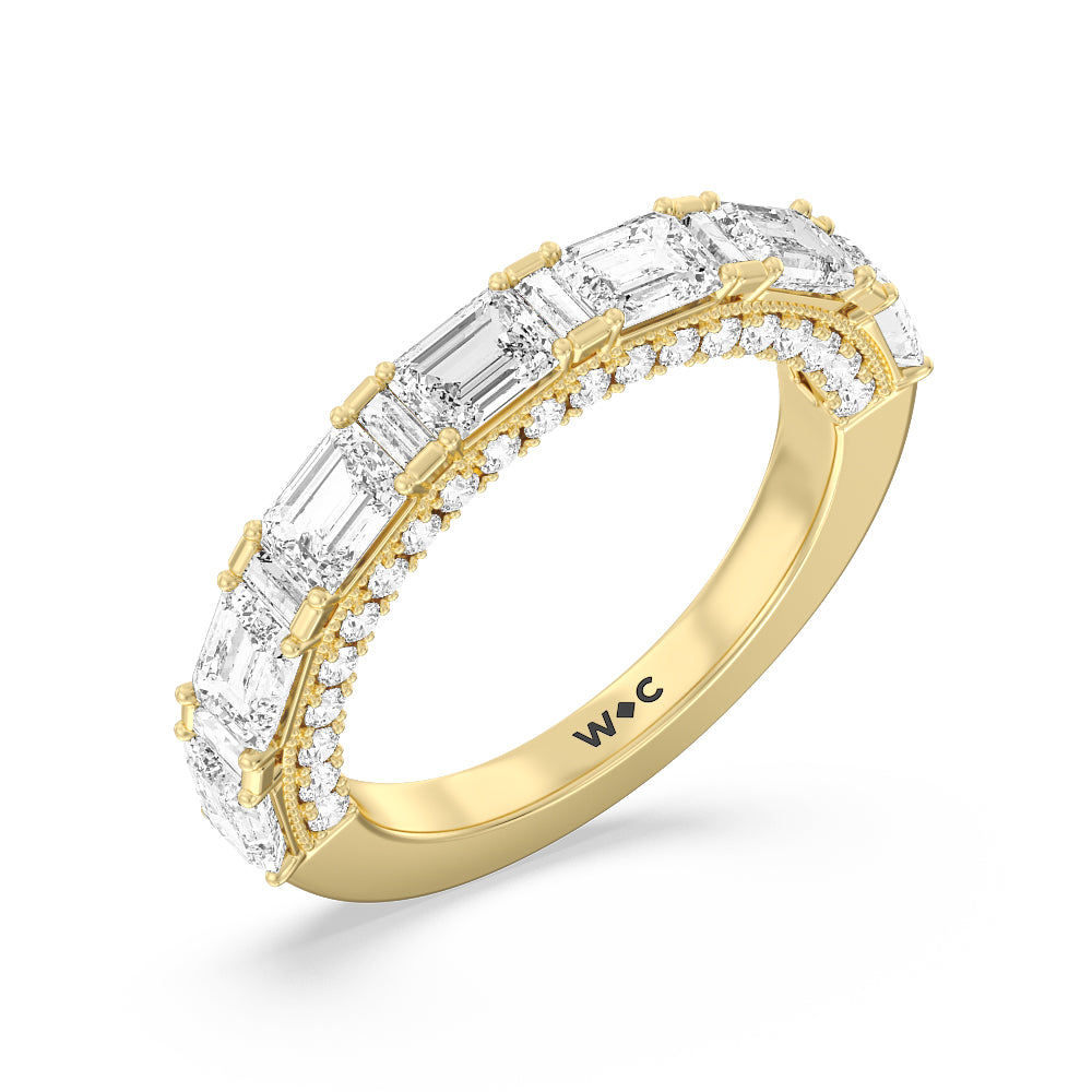 The Spring Anniversary Ring with 18KT Yellow Gold / Natural / 3 Cut Diamond in 14KT Yellow Gold / Natural / 3 view 3
