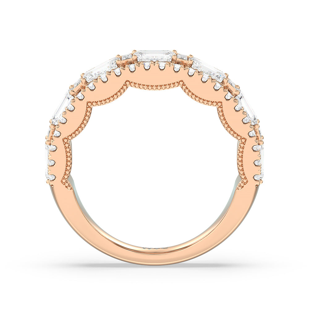 The Hudson Anniversary Ring with 18KT Rose Gold / Natural / 3 Cut Diamond in 14KT Rose Gold / Natural / 3 view 2
