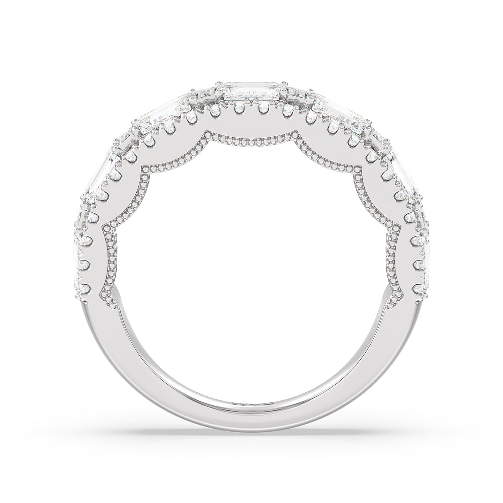 The Hudson Anniversary Ring with Platinum / Natural / 3 Cut Diamond in 14KT Platinum / Natural / 3 view 2
