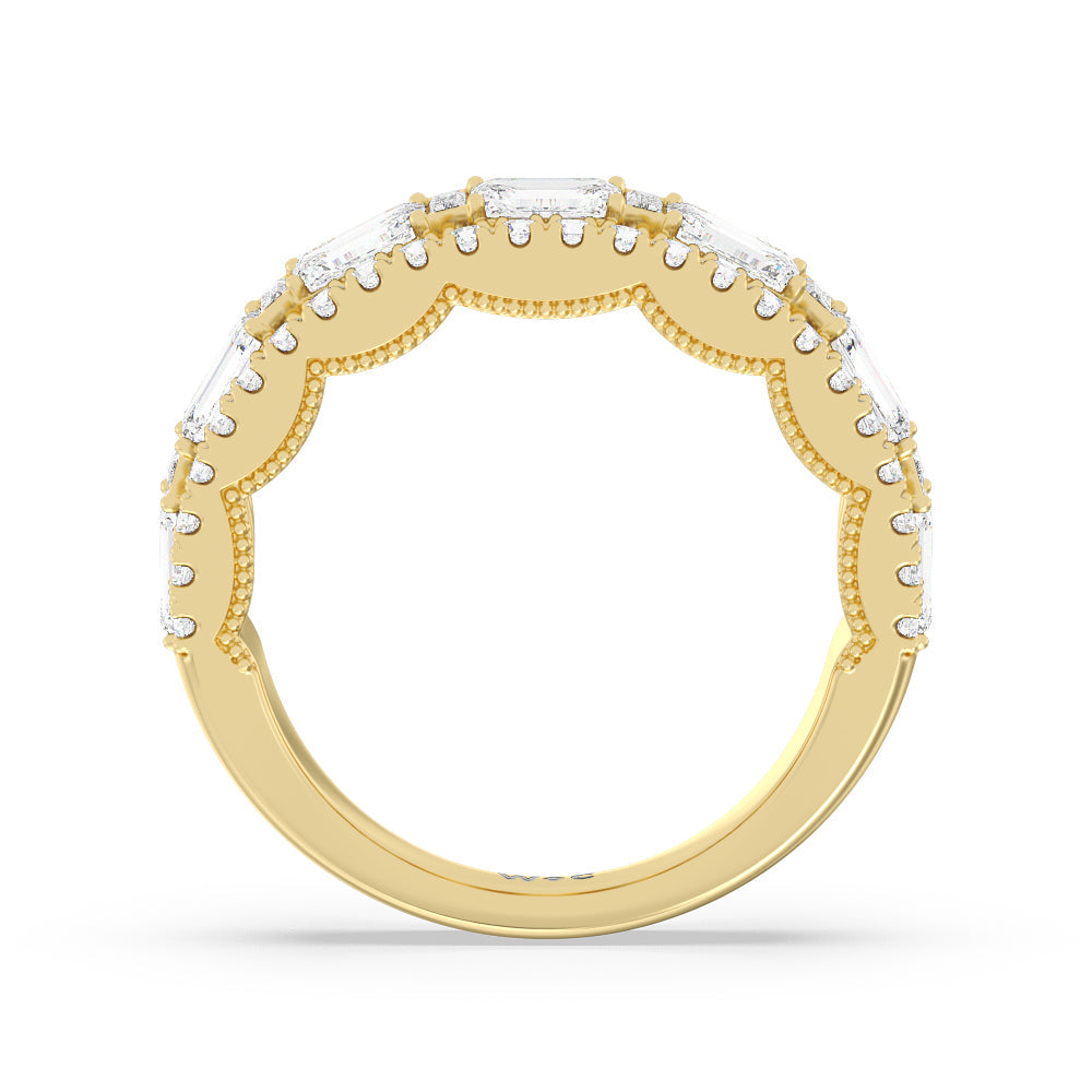 The Hudson Anniversary Ring with 18KT Yellow Gold / Natural / 3 Cut Diamond in 14KT Yellow Gold / Natural / 3 view 2
