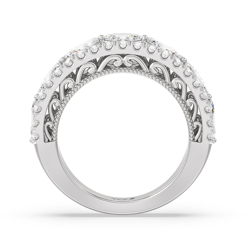 The Flatiron Anniversary Ring with Platinum / Natural / 2 Cut Diamond in 14KT Platinum / Natural / 2 view 2
