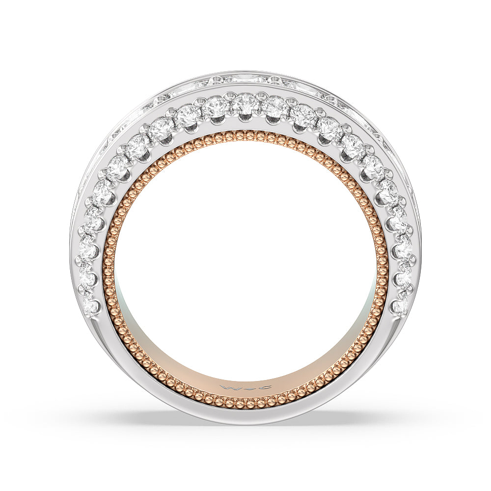 The Cobblestone Anniversary Ring with 18KT White & Rose Gold / Natural / 3 1/10 Cut Diamond in 14KT White & Rose Gold / Natural / 3 1/10 view 2
