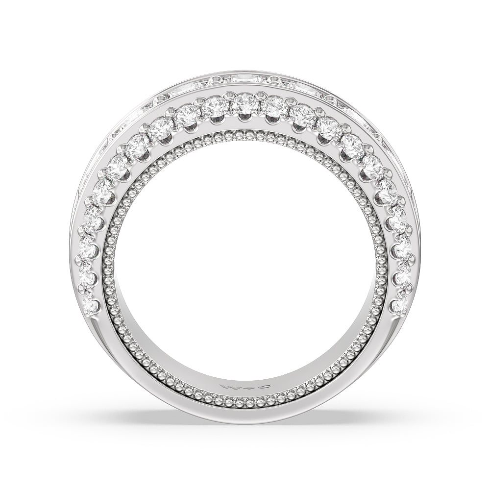 The Cobblestone Anniversary Ring with Platinum / Natural / 3 1/10 Cut Diamond in 14KT Platinum / Natural / 3 1/10 view 2

