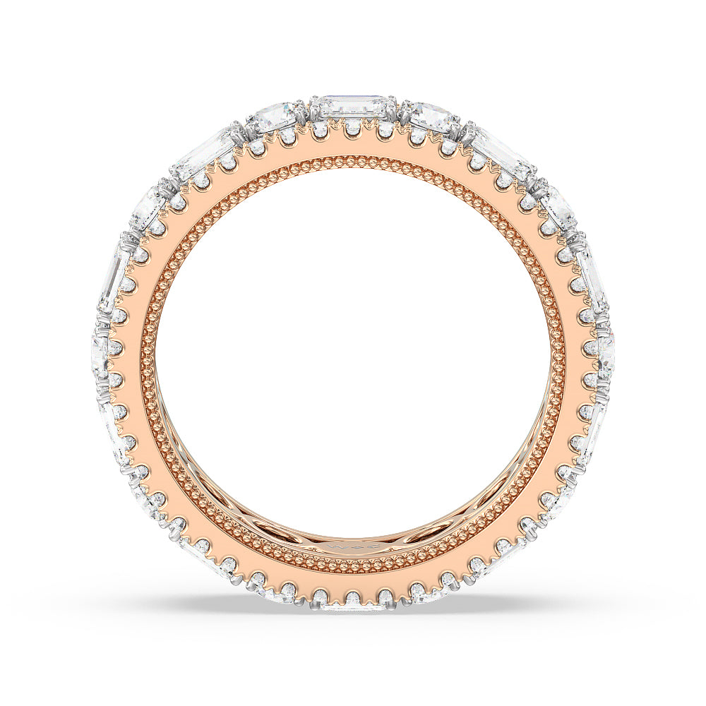 The St. Marks Eternity Ring with 18KT White & Rose Gold / Natural / 4 Cut Diamond in 14KT White & Rose Gold / Natural / 4 view 2
