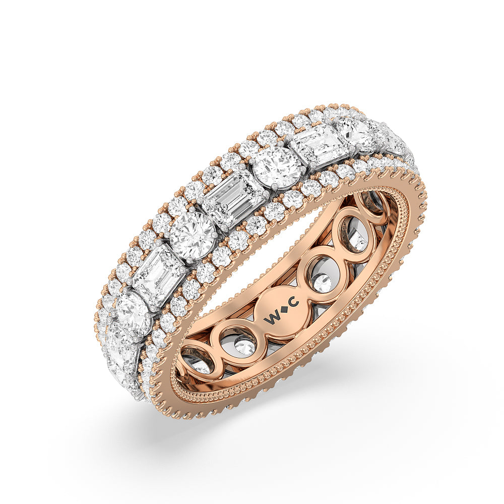 The St. Marks Eternity Ring with 18KT White & Rose Gold / Natural / 4 Cut Diamond in 14KT White & Rose Gold / Natural / 4 view 3
