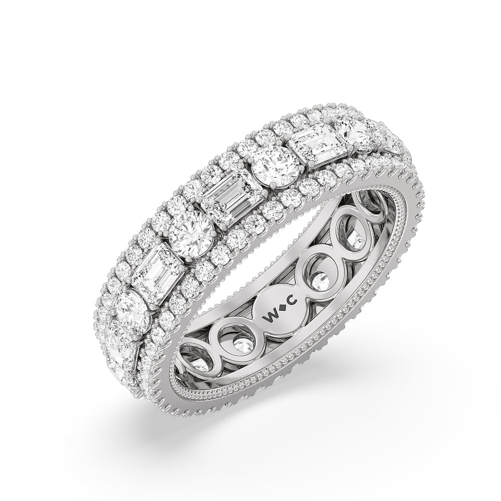 The St. Marks Eternity Ring with Platinum / Natural / 4 Cut Diamond in 14KT Platinum / Natural / 4 view 3
