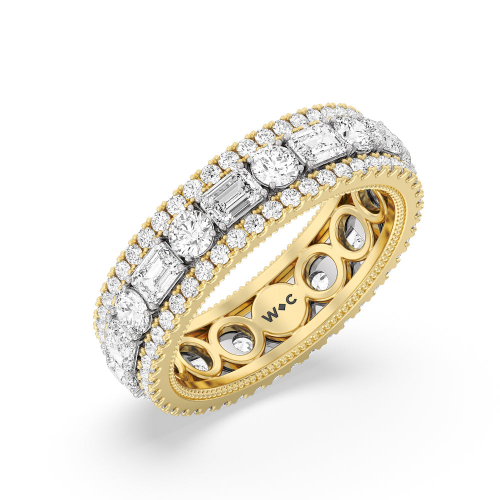 The St. Marks Eternity Ring with 18KT White & Yellow Gold / Natural / 4 Cut Diamond in 14KT White & Yellow Gold / Natural / 4 view 3
