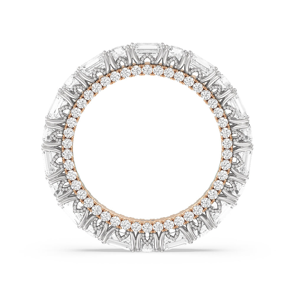 The Tenement Eternity Ring with 18KT White & Rose Gold / Natural / 3 9/10 Cut Diamond in 14KT White & Rose Gold / Natural / 3 9/10 view 2
