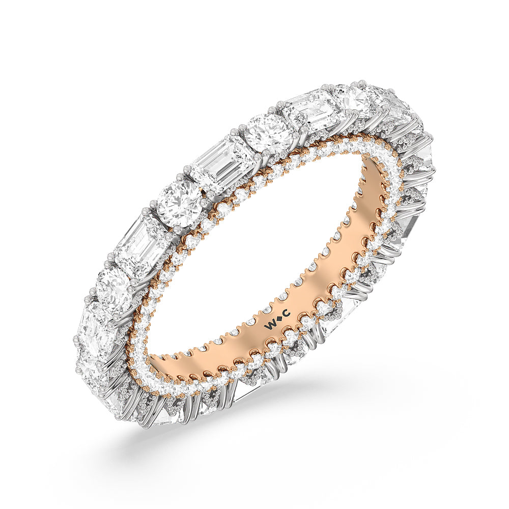 The Tenement Eternity Ring with 18KT White & Rose Gold / Natural / 3 9/10 Cut Diamond in 14KT White & Rose Gold / Natural / 3 9/10 view 3
