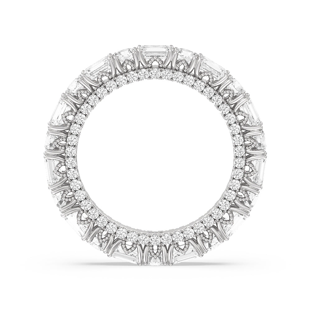 The Tenement Eternity Ring with Platinum / Natural / 3 9/10 Cut Diamond in 14KT Platinum / Natural / 3 9/10 view 2
