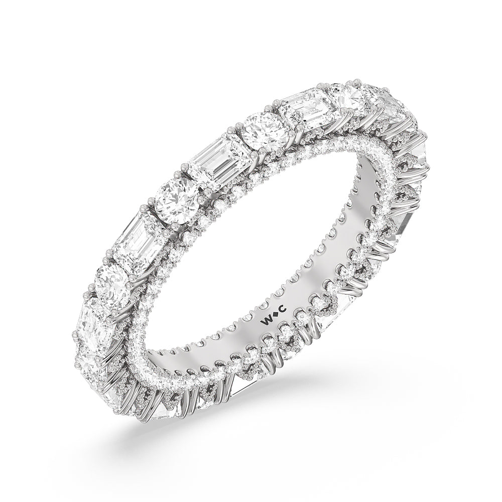 The Tenement Eternity Ring with Platinum / Natural / 3 9/10 Cut Diamond in 14KT Platinum / Natural / 3 9/10 view 3
