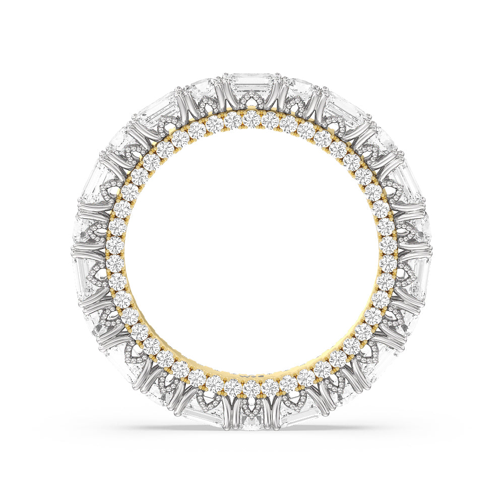 The Tenement Eternity Ring with 18KT White & Yellow Gold / Natural / 3 9/10 Cut Diamond in 14KT White & Yellow Gold / Natural / 3 9/10 view 2
