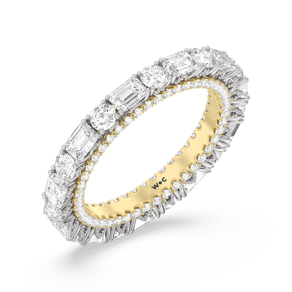 The Tenement Eternity Ring with 18KT White & Yellow Gold / Natural / 3 9/10 Cut Diamond in 14KT White & Yellow Gold / Natural / 3 9/10 view 3
