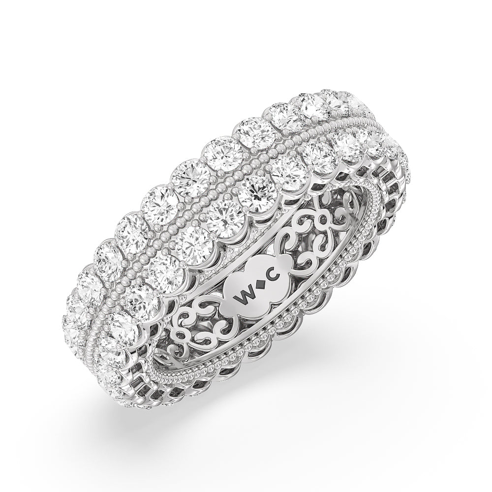 The Montauk Eternity Ring with Platinum / Natural / 3 1/5 Cut Diamond in 14KT Platinum / Natural / 3 1/5 view 3
